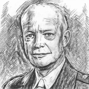 Eisenhower Charcoal Portrait By Mad Hatter
