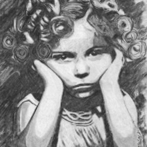 Shirley Temple Charcoal Portrait By Mad Hatter