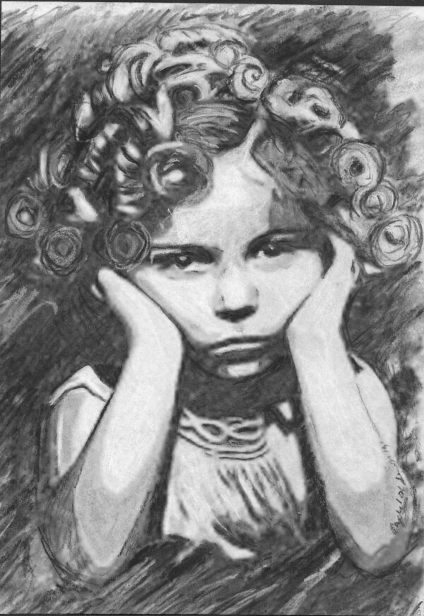 Shirley Temple Charcoal Portrait By Mad Hatter