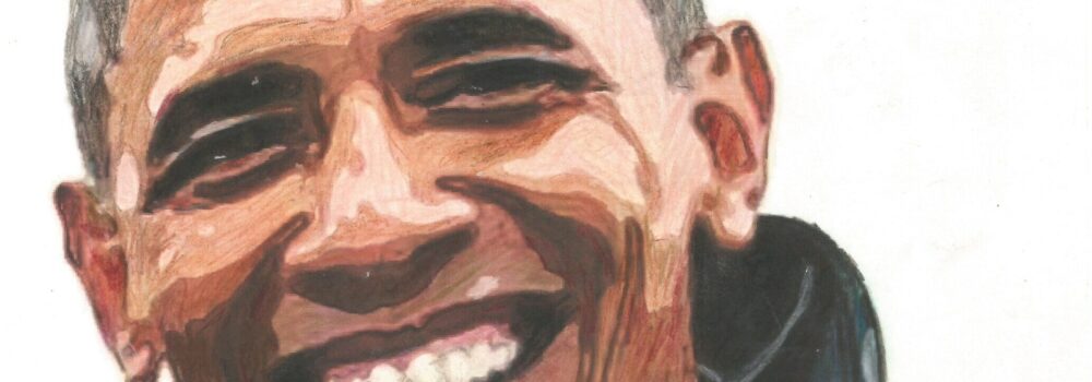 President Barak Obama Portrait By Raychel "Mad Hatter" George