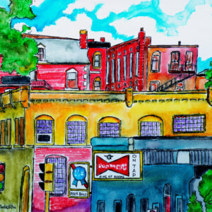 4th and Jackson: Poor Bills Watercolor Painting By The GYPSY