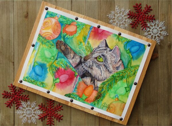 Christmas Cat 1 Mounted