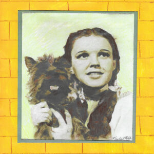 Dorothy and Toto Watercolor Pencil Art By Mad Hatter