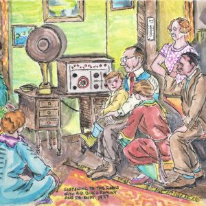 Listening To The Radio Watercolor Painting By The GYPSY