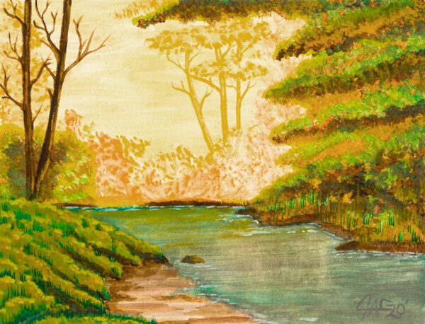 Still Creek Watercolor Painting By The GYPSY