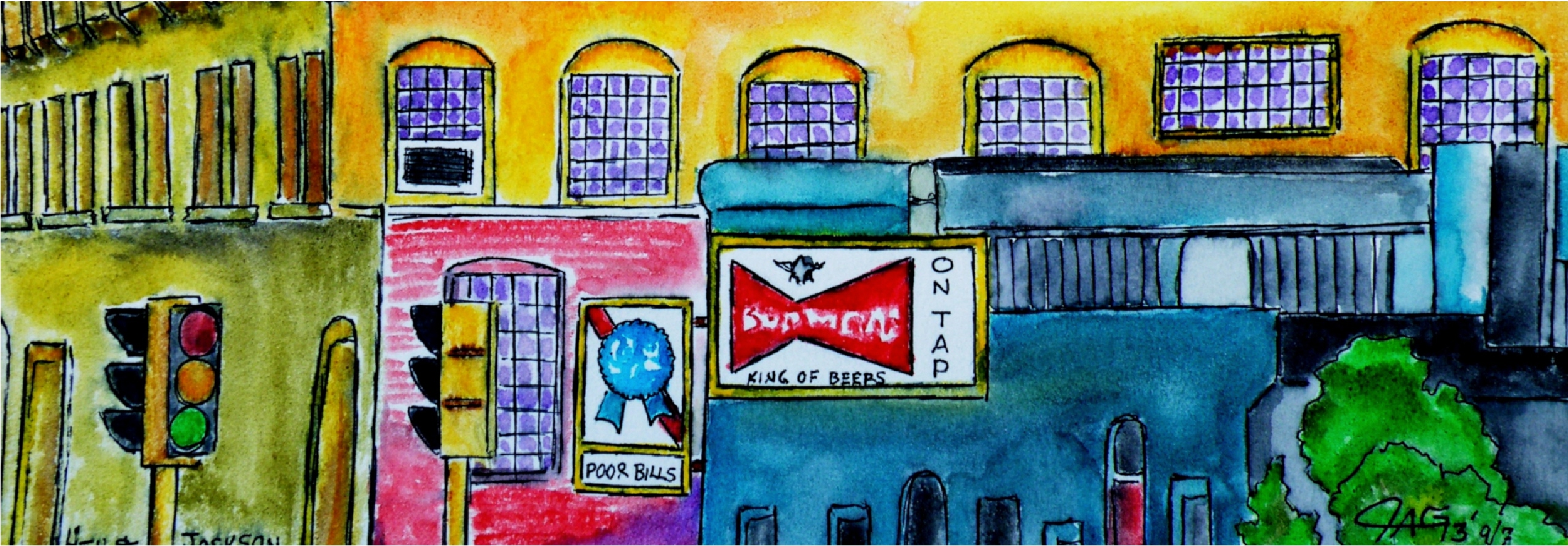 $th and Jackson Topeka, Kansas Watercolor Painting By The GYPSY