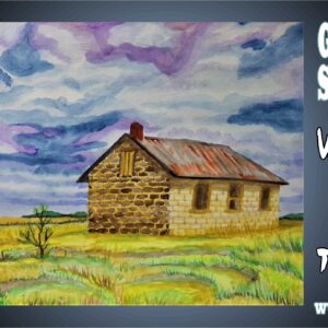 Geary County School House Watercolor Tutorial