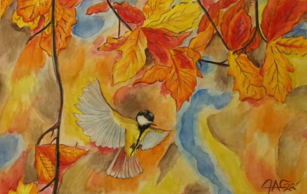 Flight Into Fall Watercolor Painting By The GYPSY