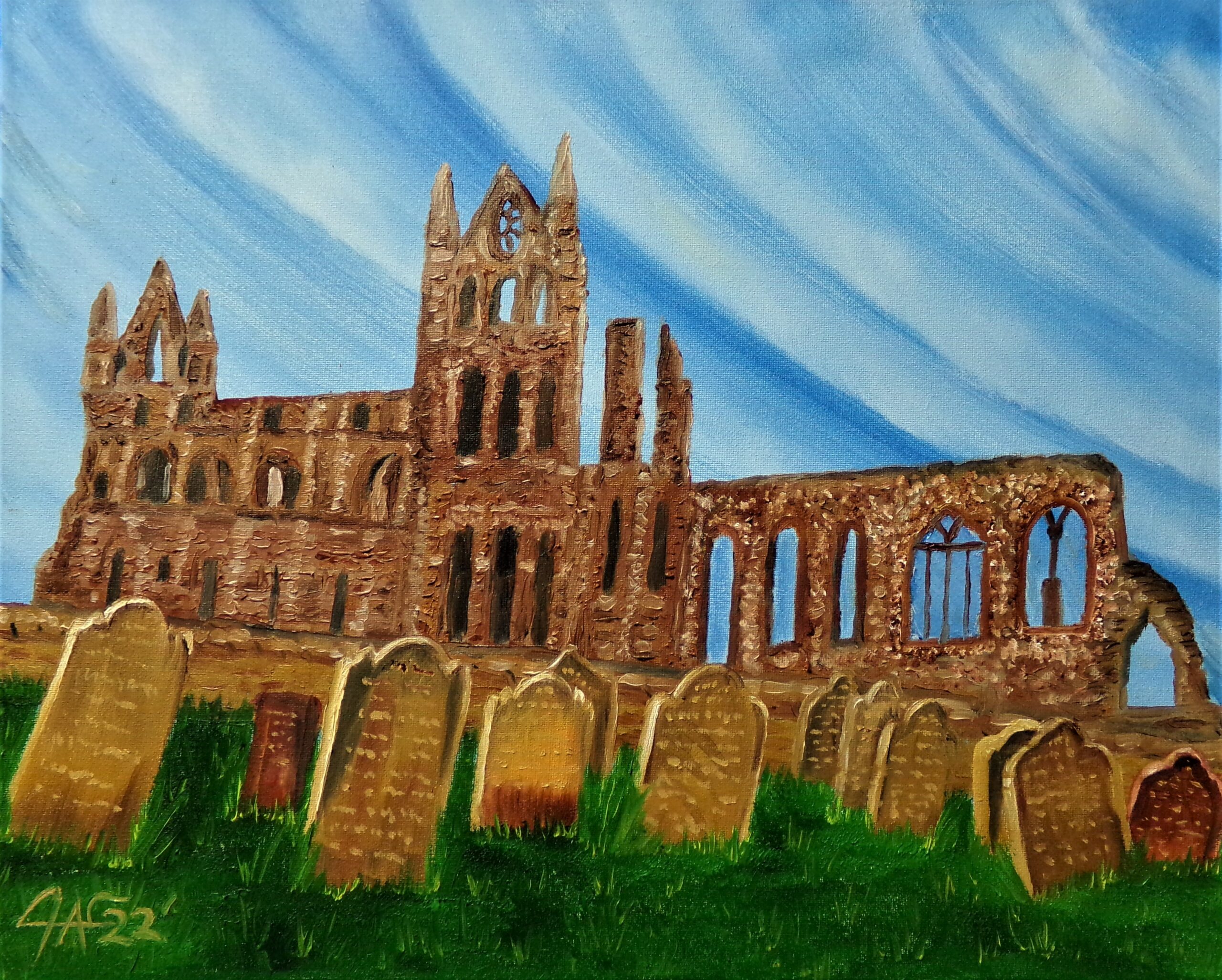 Whitby Abbey Cemetery Oil Painting By The GYPSY